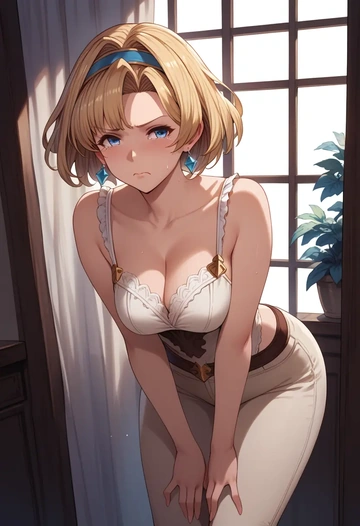 granblue_fantasy,zeta_(granblue_fantasy),pants,wide-leg,strappy top  - AI generated anime art