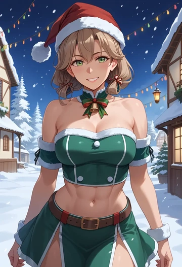 kantai_collection,zuihou_(kancolle),Christmas,dress  - AI generated anime art