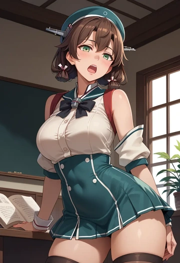 kantai_collection,zuikaku_(kancolle),mini skirt, stockings  - AI generated anime art