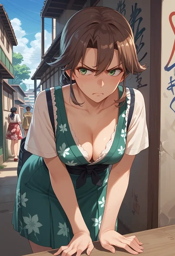 kantai_collection,zuikaku_(kancolle),floral graffiti blouse,dolphin shorts  - AI generated anime art